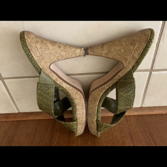 Ann Marino Rafia Shoes w/ Cork base - sz 7 1/2 - Picture 5 of 13